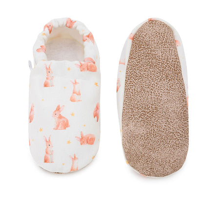 Soft organic cotton baby shoes with Cute Bunny design, perfect for first walkers and little explorers.