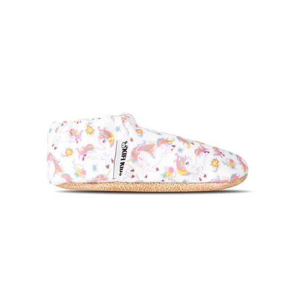 Soft 100% Organic Cotton Baby Slippers - Happy Unicorn