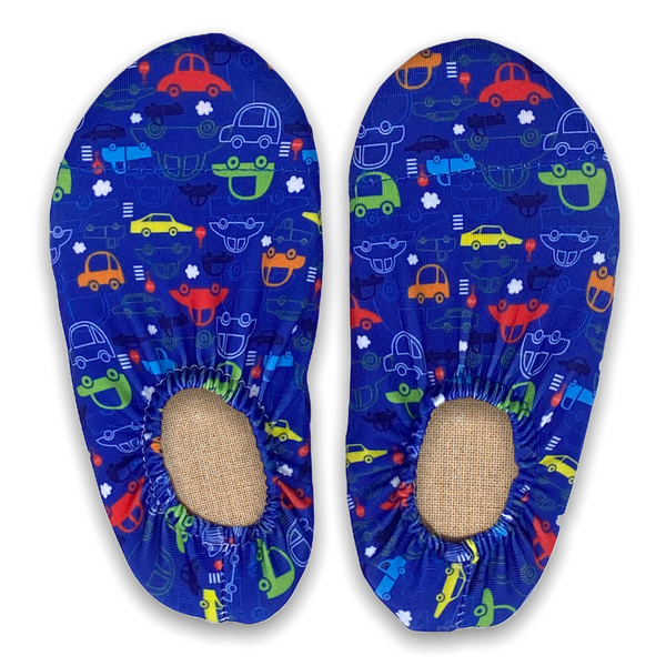 Voitures bleues, chaussures antidérapantes pour enfants, chaussures d'eau