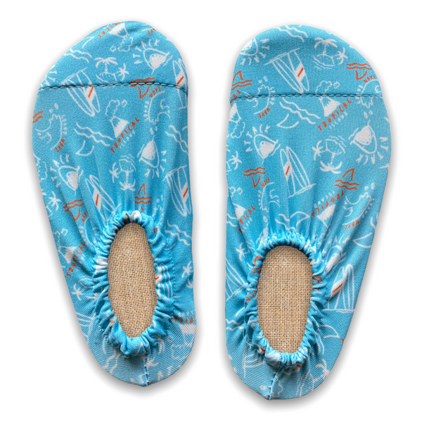 Children’s Non-slip Swim Shoes, Beach Shoes, Tropical Island design